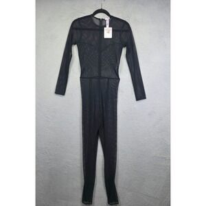 Savage X Fenty‎ Rihanna Bodysuit Women M Black Mesh Sheer Stretch Lingerie NEW